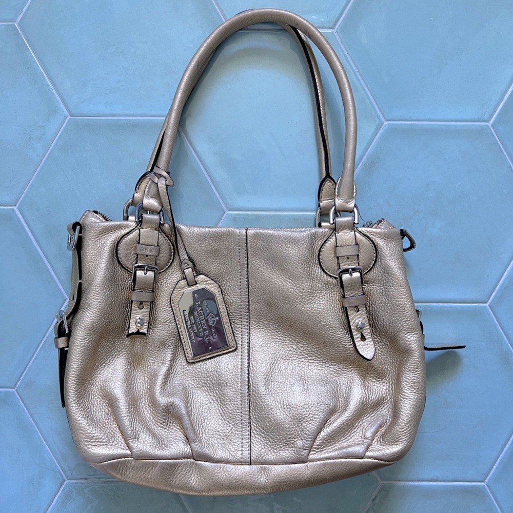 Ralph Lauren Gold Leather Shoulder Bag